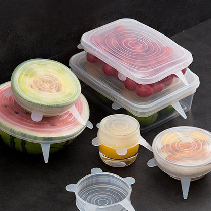 Silicone Stretch Lids in use