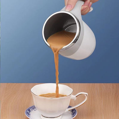 Self Stirring Coffee Mug in use