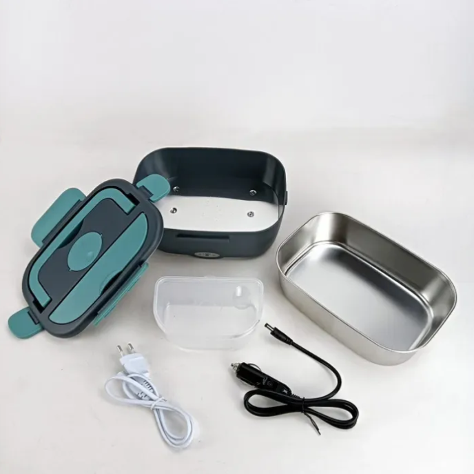 Portable electronic Lunch Box with accessories on a white background