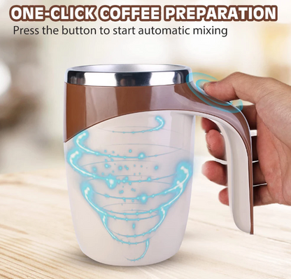 Self Stirring Coffee Mug One Click Coffee Preparation